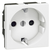 Електрически интериорен контакт Legrand единичен скрит монтаж  2P+E, 20 IP, бял, Mosaic - product - 028 LGR6086