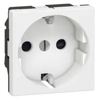 Електрически интериорен контакт Legrand единичен скрит монтаж  2P+E, 16 A, 20 IP, бял, Mosaic