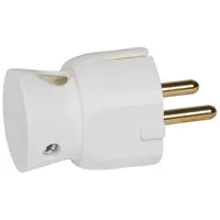Щепсел монофазен Legrand шуко ъглов  16 A, 230 V, бял