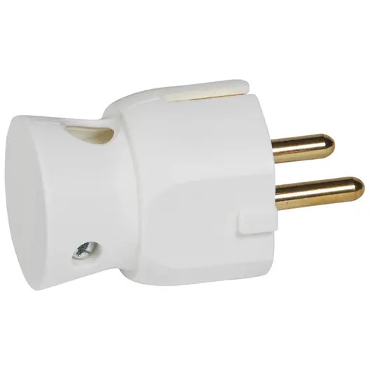 Щепсел монофазен Legrand шуко ъглов  16 A, 230 V, бял