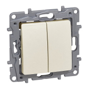 Електрически девиаторен сериен ключ Legrand скрит монтаж с монтажна рамка  10 A, крем, сх. 8, Niloe - product - 028 LGR2411