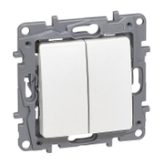 Електрически девиаторен сериен ключ Legrand скрит монтаж с монтажна рамка  10 A, бял, сх. 8, Niloe - product - 028 LGR2431