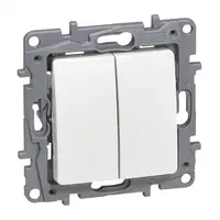 Девиаторен ключ Legrand скрит монтаж с монтажна рамка  10 A, бял, сх. 8, Niloe