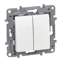 Електрически сериен ключ Legrand скрит монтаж с монтажна рамка  10 A, бял, сх. 5, Niloe