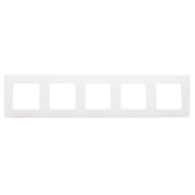 Декоративна рамка Legrand за ключове и контакти пет модула  бяла, 370х86x10.2 мм, Niloe - product - 028 LGR3145