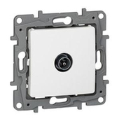 Розетка за кабелна TV Legrand единична скрит монтаж, с монтажна рамка  20 IP, крем, Niloe - product - 028 LGR3201