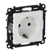 Електрически интериорен контакт Legrand единичен скрит монтаж с детска защита  2P+E, 16 A, 20 IP, бял, Valena Life - product - 028 LGR3271