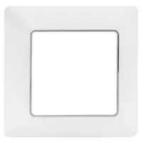 Декоративна рамка Legrand за ключове и контакти един модул  бяла/хром, 86х86x9.8 мм, Valena Life
