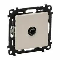 Розетка за кабелна TV Legrand единична скрит монтаж, с монтажна рамка  20 IP, крем, Valena Life