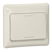 Ключ за стълбищно осветление Legrand скрит монтаж с декоративна рамка  10 A, крем, Kaptika - product - 028 LGR3391