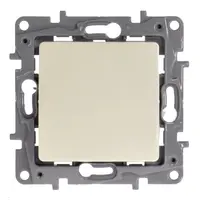 Ключ за стълбищно осветление Legrand скрит монтаж с монтажна рамка  10 A, крем, Niloe