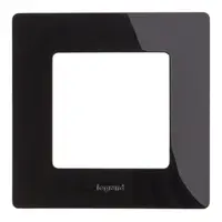 Декоративна рамка Legrand за ключове и контакти един модул  оникс/черна, 86х86x10.2 мм, Niloe