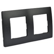 Декоративна рамка Legrand за ключове и контакти два модула  черна, 157х86x10.2 мм, Niloe - product - 028 LGR3427
