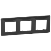 Декоративна рамка Legrand за ключове и контакти три модула  оникс/черна, 228х86x10.2 мм, Niloe - product - 028 LGR3428