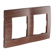 Декоративна рамка Legrand за ключове и контакти два модула  тъмно дърво, 157х86x10.2 мм, Niloe - product - 028 LGR3440