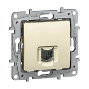 Розетка Legrand за телефон единична скрит монтаж с монтажна рамка 20 IP, крем, Niloe - product - 028 LGR3501
