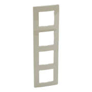 Декоративна рамка Legrand за ключове и контакти четири модула  кафяво-сива, 299х86x10.2 мм, Niloe - product - 028 LGR3514