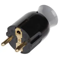 Щепсел монофазен Legrand шуко ъглов подвижен  16 A, 230 V, сивочерен