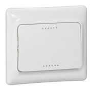 Ключ за стълбищно осветление Legrand скрит монтаж с декоративна рамка  10 A, бял, Kaptika - product - 028 LGR3917