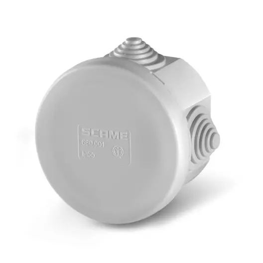 Разклонителна кутия Scame PVC, противовлажна  открит монтаж, ф 65x40 мм, 55 IP, сива, Scabox