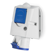 Електрически промишлен контакт Scame монофазен комбиниран с шуко за панелен монтаж  2P+Е, 32 A, 54 IP, син, Optima Combi - product - 028 MRM5751