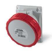 Електрически промишлен контакт Scame трифазен модулен панелен монтаж  3P+N+E, 32 A, 67 IP, сив/червен, Optima - product - 028 MRM 843