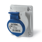 Електрически промишлен контакт Scame монофазен модулен панелен монтаж  2P+E, 16 A, 44 IP, сив/син, Optima - product - 028 MRM2020