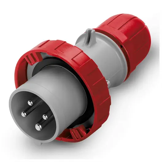 Щепсел промишлен Scame трифазен мобилен  125 A, 380-400 V, 3P+E, червен, Optima