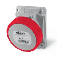 Електрически промишлен контакт Scame трифазен модулен панелен монтаж  3P+N+E, 16 A, 67 IP, сив/червен, Optima