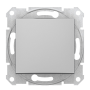 Електрически единичен ключ Schneider Electric скрит монтаж с монтажна рамка  10 A, алуминий, сх. 1, Sedna - product - 028 PRA5257