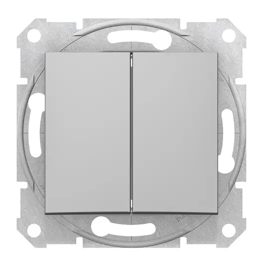 Девиаторен ключ Schneider Electric скрит монтаж с монтажна рамка  10 A, алуминий, сх. 8, Sedna