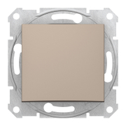 Ключ за стълбищно осветление Schneider Electric скрит монтаж с монтажна рамка  10 A, титан, Sedna - product - 028 PRA5268