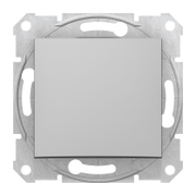 Ключ за стълбищно осветление Schneider Electric скрит монтаж с монтажна рамка  10 A, алуминий, Sedna - product - 028 PRA5269