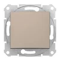 Девиаторен ключ Schneider Electric скрит монтаж с монтажна рамка  10 A, титан, сх. 6, Sedna