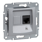 Розетка за компютърна мрежа Schneider Electric единична скрит монтаж, с монтажна рамка  20 IP, алуминий, Sedna - product - 028 PRA5275