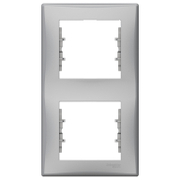 Декоративна рамка Schneider Electric за ключове и контакти два модула  алуминий, 151x85x7 мм, Sedna - product - 028 PRA5305