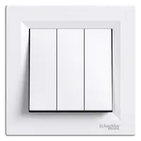 Електрически троен ключ Schneider Electric скрит монтаж  10 A, бял, Asfora