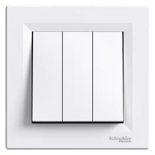 Електрически троен ключ Schneider Electric скрит монтаж  10 A, бял, Asfora