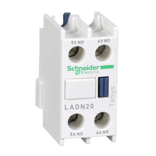 Блок Schneider Electric контактен спомагателен  2 NO, 6 A, преден монтаж, TeSys D