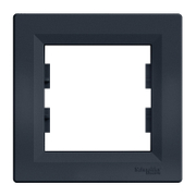 Декоративна рамка Schneider Electric за ключове и контакти един модул  антрацит, 80x80 мм, Asfora - product - 028 PRA5396