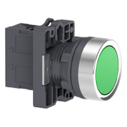 Бутонен превключвател Schneider Electric вграден с пружинно връщане  3 A, 240 V, 1 NO, зелен, Easy Harmony XA2E - product - 028 PRA5464