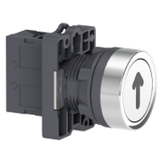 Бутонен превключвател Schneider Electric вграден с пружинно връщане с маркировка  3 A, 240 V, 1 NO, бял, Easy Harmony XA2E - product - 028 PRA5466