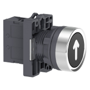 Бутонен превключвател Schneider Electric вграден с пружинно връщане с маркировка  3 A, 240 V, 1 NO, черен, Easy Harmony XA2E - product - 028 PRA5467