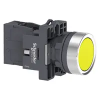 Бутонен превключвател Schneider Electric вграден с натиск  3 A, 240 V, 1 NO, жълт, Easy Harmony XA2E