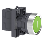 Бутонен превключвател Schneider Electric вграден с пружинно връщане с маркировка  3 A, 240 V, 1 NO, зелен, Easy Harmony XA2E - product - 028 PRA5470