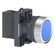 Бутонен превключвател Schneider Electric вграден с пружинно връщане  3 A, 240 V, 1 NO, син, Easy Harmony XA2E - product - 028 PRA5472