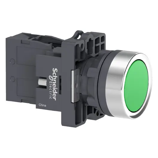Бутонен превключвател Schneider Electric вграден с натиск  3 A, 240 V, 1 NO, зелен, Easy Harmony XA2E