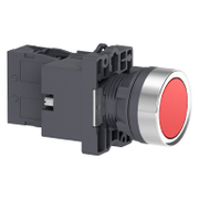Бутонен превключвател Schneider Electric с пружинно връщане светещ  3 A, 24 V, 1 NC, червен, Easy Harmony XA2E - product - 028 PRA5485