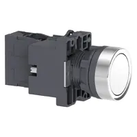 Бутонен превключвател Schneider Electric с пружинно връщане светещ  3 A, 24 V, 1 NO, бял, Easy Harmony XA2E
