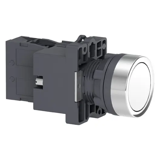 Бутонен превключвател Schneider Electric с пружинно връщане светещ  3 A, 24 V, 1 NO, бял, Easy Harmony XA2E
